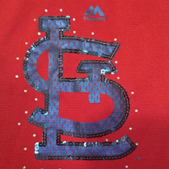 St Louis Cardinal  Women’s L Red MLB  Majestic Jersey - Picture 2 of 8